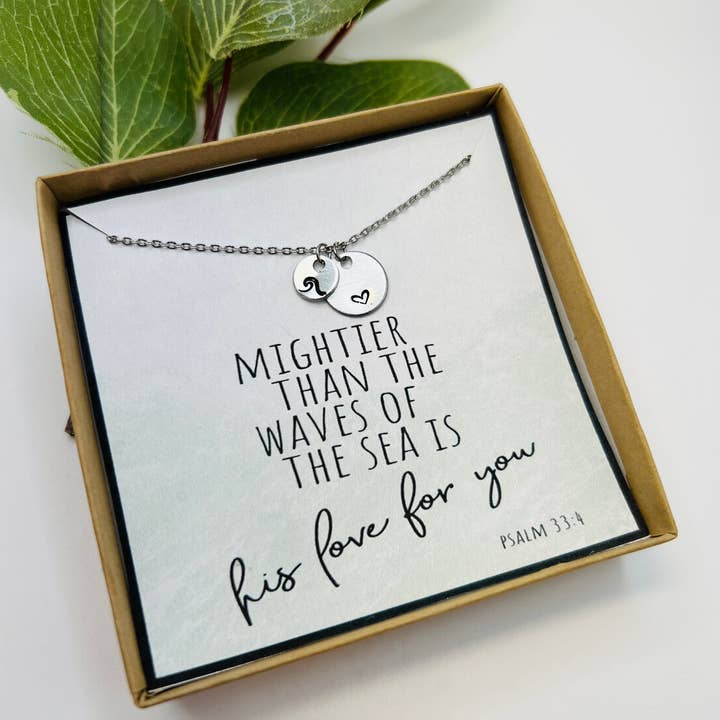 Little Happies Co - Wholesale Pendant/Charm Necklace - Wave Necklace, Gift for her, encouragement gift, grief gift,