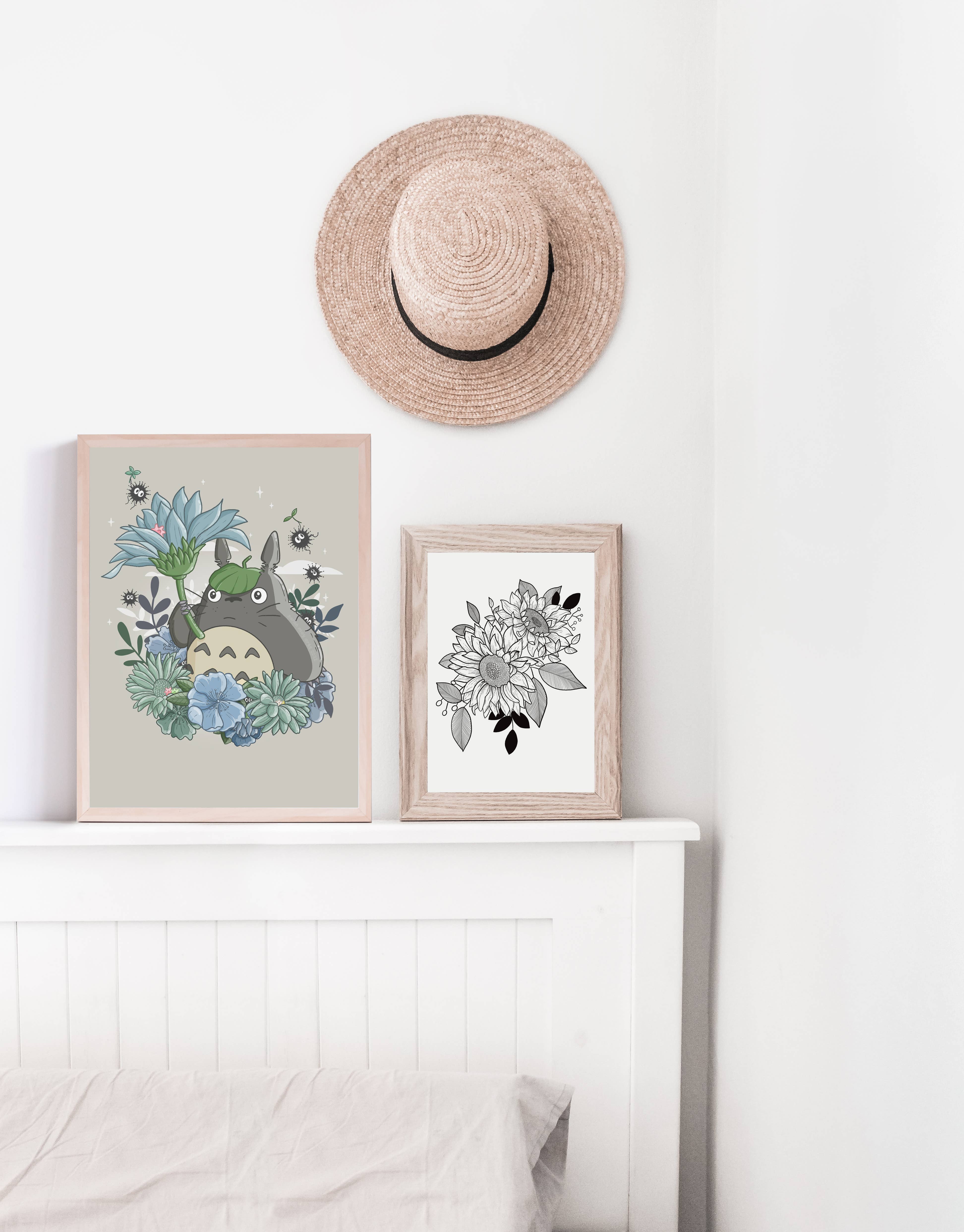 Sarah May Arts - Wholesale Art Print - Forest Spirit Print | Fine Line Anime Floral Art5