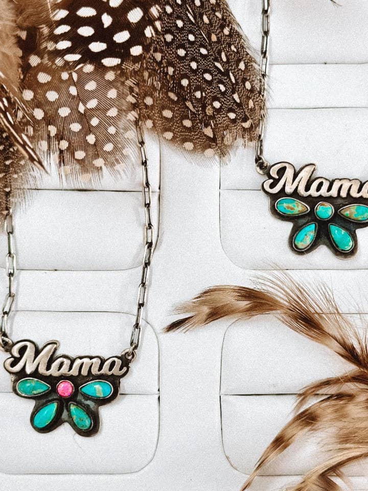 Mama Sterling Silver & Stone Necklace MADE-TO-ORDER for wholesale by Krush Kandy