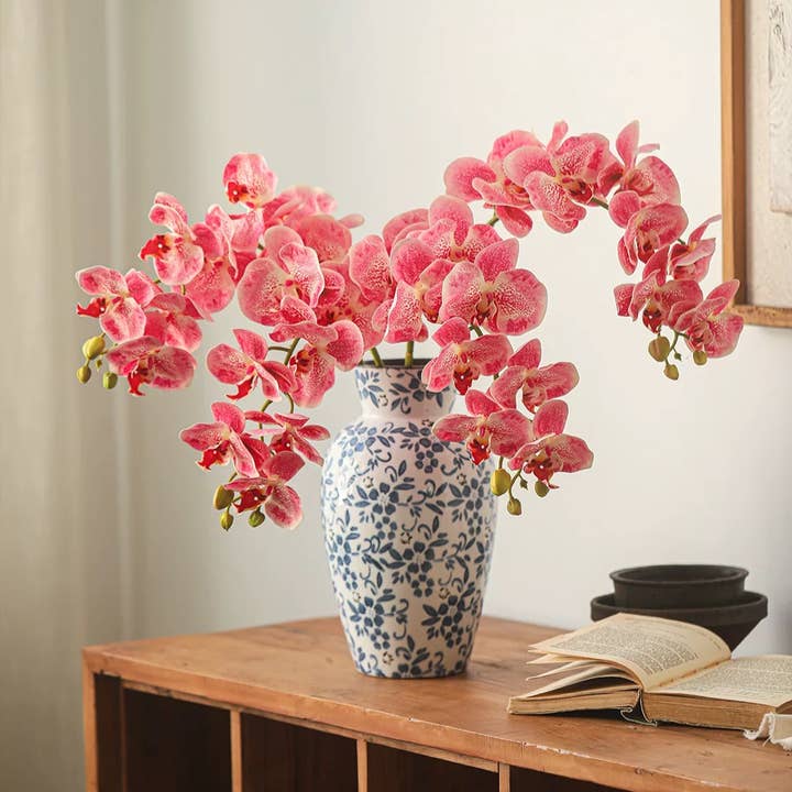 Rustic Reach - Wholesale Artificial Flowers - Real Touch Orchid Stem in Various Colors 35" Tall