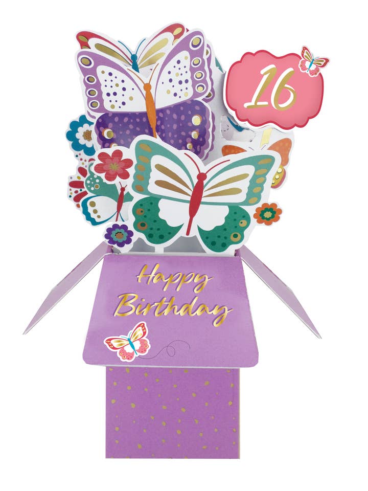 16e Papillons - Carte de Vœux Pop-Up 3D - Second Nature pour la vente par Second Nature Ltd