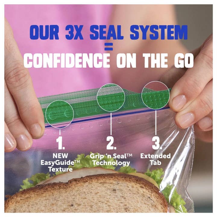 First Choice Buying - Vente Sachet de conservation/film alimentaire - Sacs à sandwich Ziploc, avec technologie EasyGuide, 280 unités (7" x 5")1