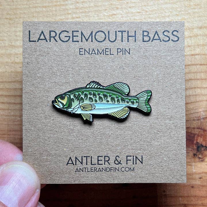 Largemouth Bass Enamel Pin | Quality Fishing Pin | Fishing Gift for Men & Women for wholesale by Antler & Fin