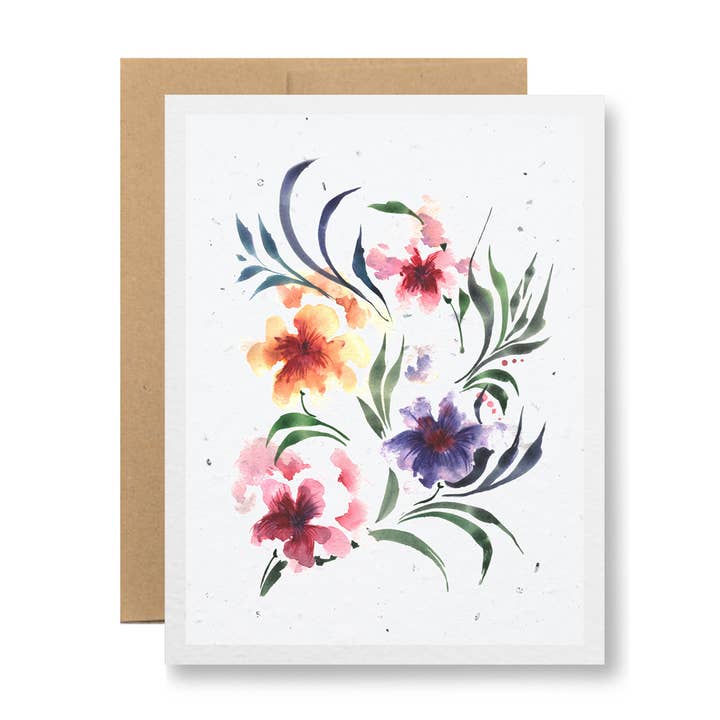 Seedy Cards - Wholesale Everyday Greeting Card - Plantable Seed Paper Greeting Card - {Watercolor flowers}