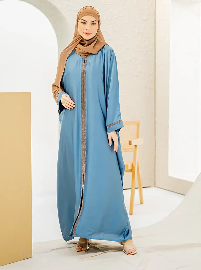 Multicolore Abaya Farasha à ouverture frontale en vente sur Faire2