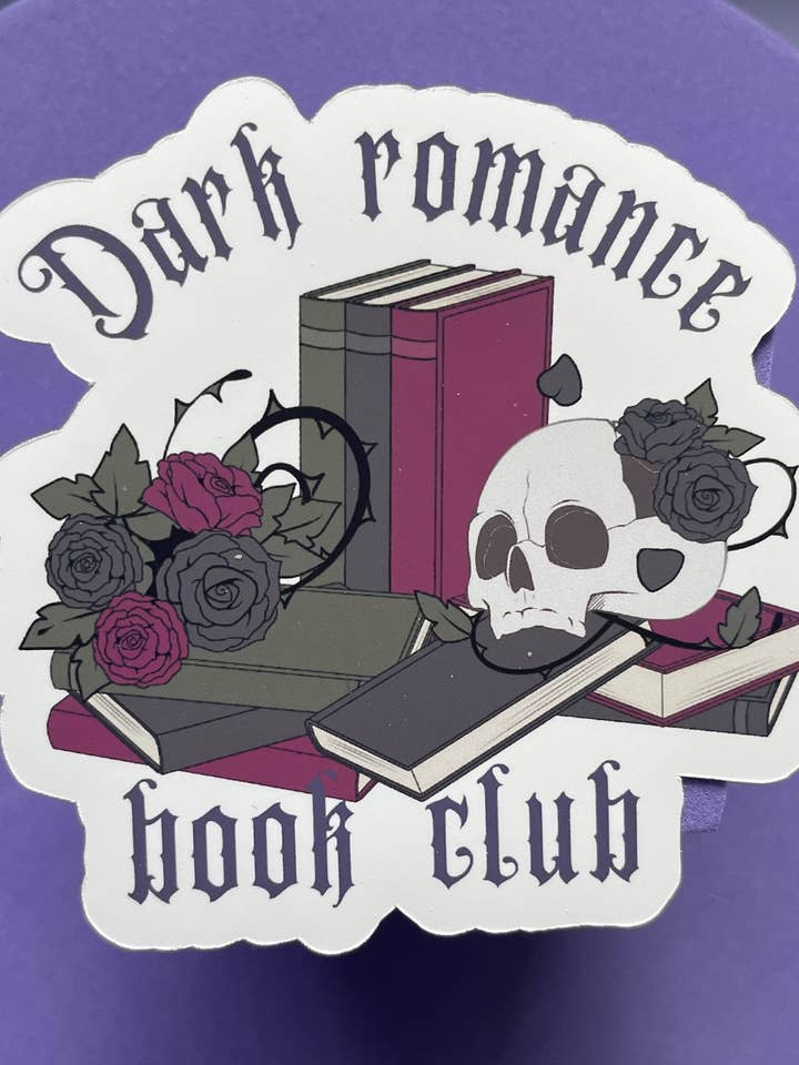 Dark romance book club die cut sticker, dark romance, gothic romance, gifts for, book nerds, book lovers, bookish, vinyl sticker, book club for wholesale by Motleyboo