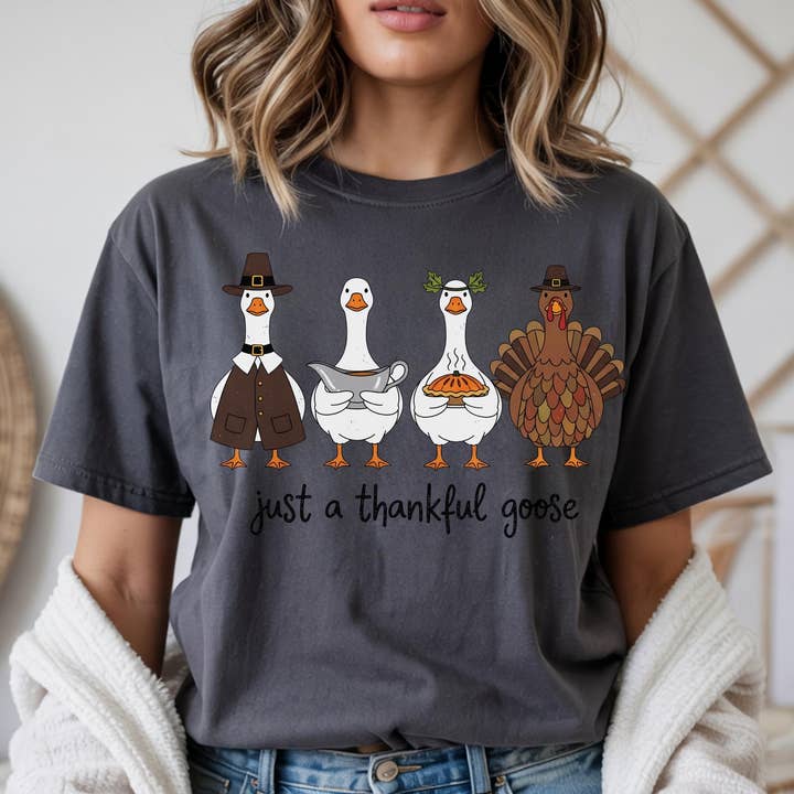 Glaime - Wholesale T-Shirt (Graphic) - Women's - Comfort Colors Goose Thanksgiving Shirt, Funny Goose Tee1