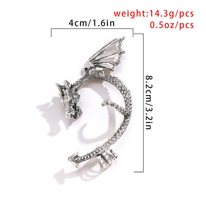 Silver Single Dragon Wings Geometric Ear Clips for wholesale on Faire