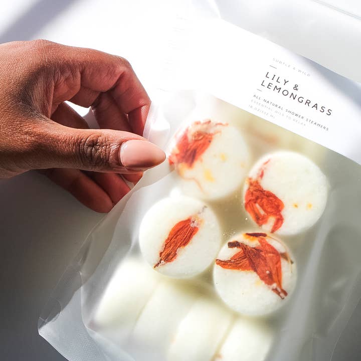 Subtle & Wild – wholesale Shower steamer/bomb – 4 Lily Lemon Shower Steamers|Shower Steamer|Bath Bomb