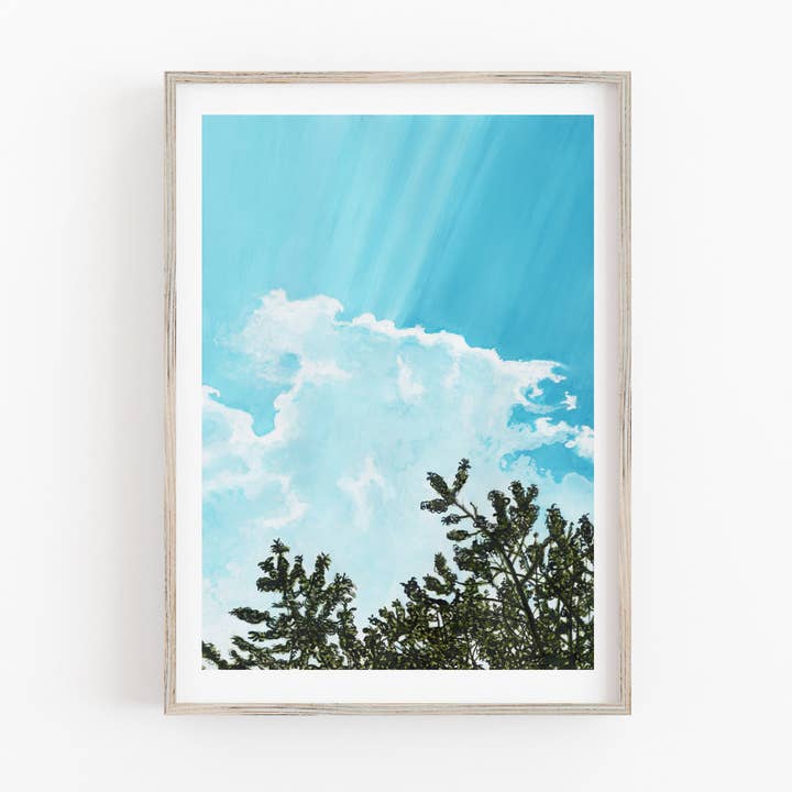 Sunbeam and Clouds Art Print (Lockdown Skies No 1) for wholesale by Drawn Together Art Collective