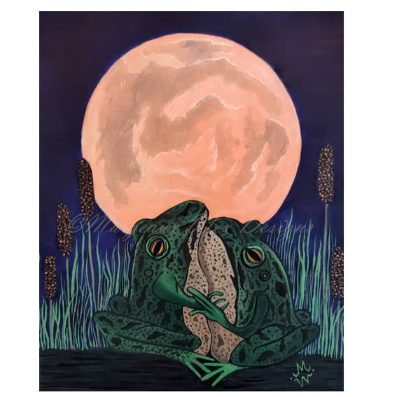 Frogs (Dancing In The Moonlight) Art Print for wholesale by Margeaux Wex Designs