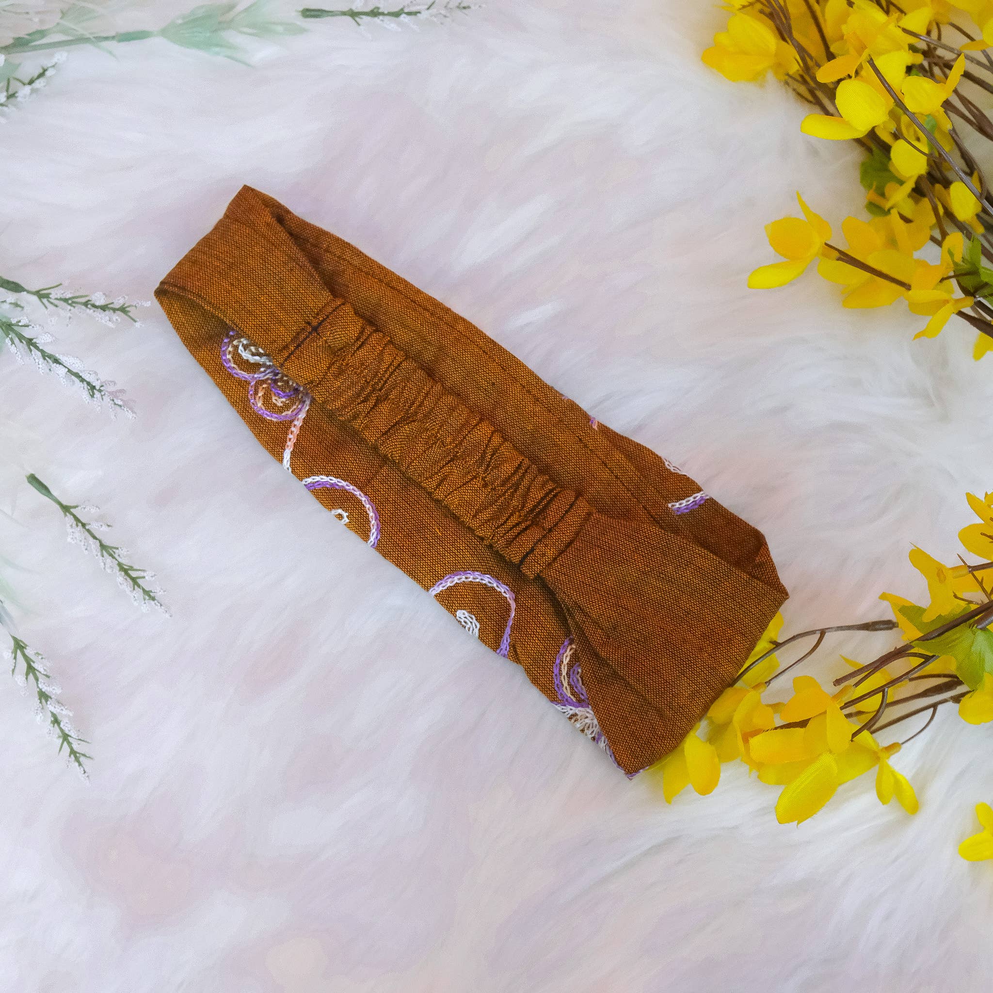 Karma Nepal Crafts - Wholesale Fashion Headband - Women's - Hand Embroidered Cotton Boho Hippie Stretchy  Head Wraps 9