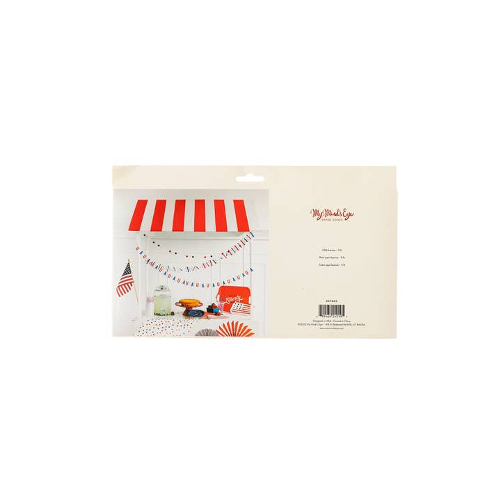 My Mind’s Eye - Wholesale Party Sign/Banner - SSP802 - Stars and Stripes Ticker Tape Mini Banner Set