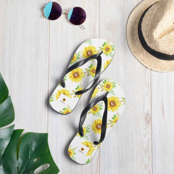 Sunflower Flip-Flops for wholesale by SUNFLOWER DREAMS BOUTIQUE