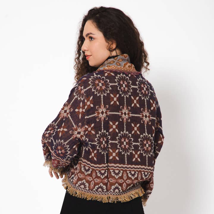 Blooming Jacquard Jacket - Mulberry for wholesale on Faire1