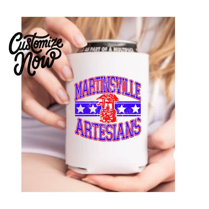 222 PARKSIDE - Wholesale Drink Huggers & Koozies - Custom 2-Color Team Spirit Koozie — Personalized with Name1