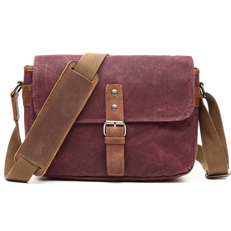 RockCow Leather Studio - Wholesale Crossbody Bag - Unisex - Photographic Hunter Camera Bag Canvas DSLR Camera Bag Vintage Crossbody Messenger Bag 88162