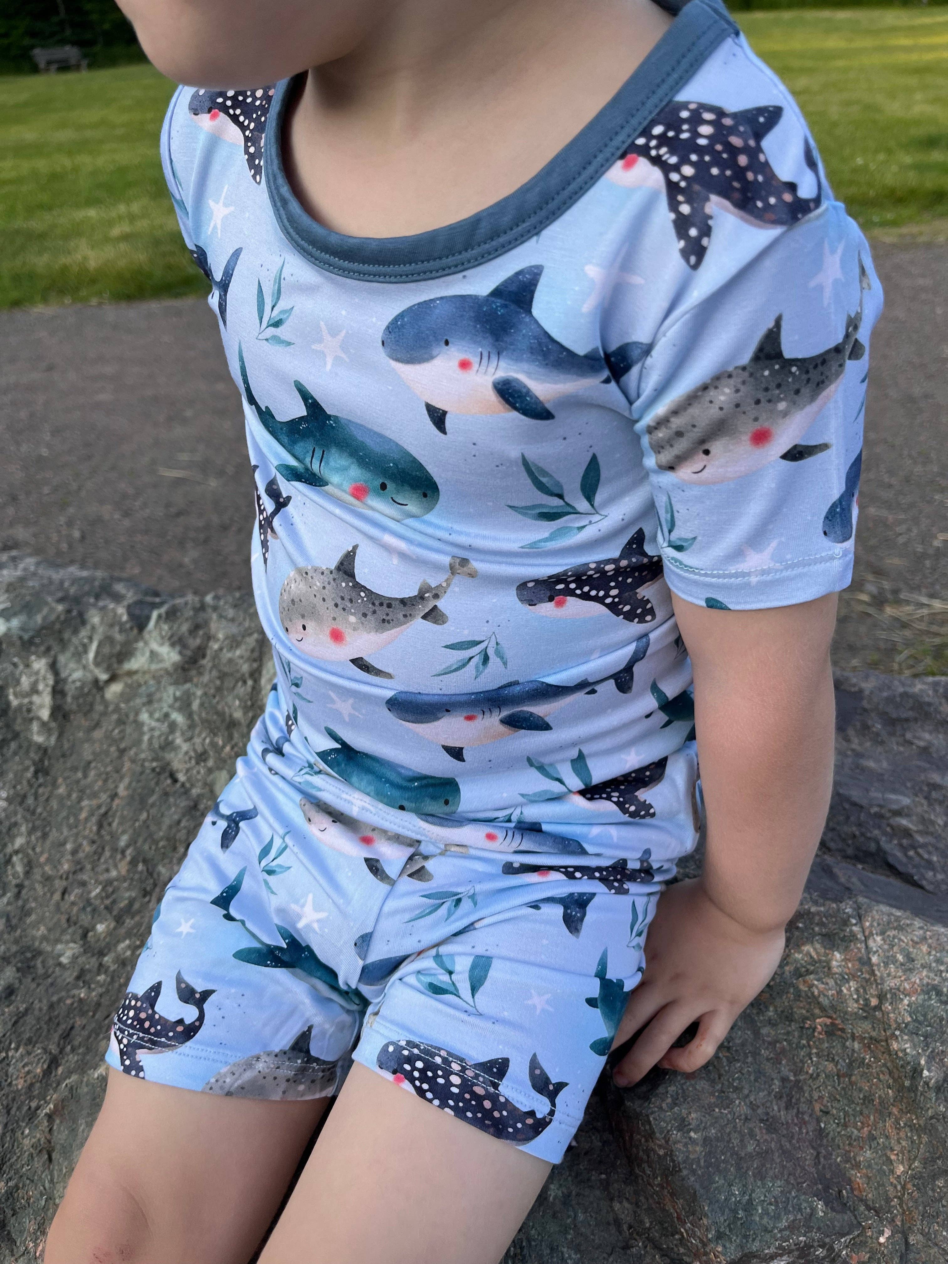 Stay Dreamy - Wholesale Sleepwear Set - Kids - T-shirt & Shorts Kids PJ Set - Snuggle Sharks