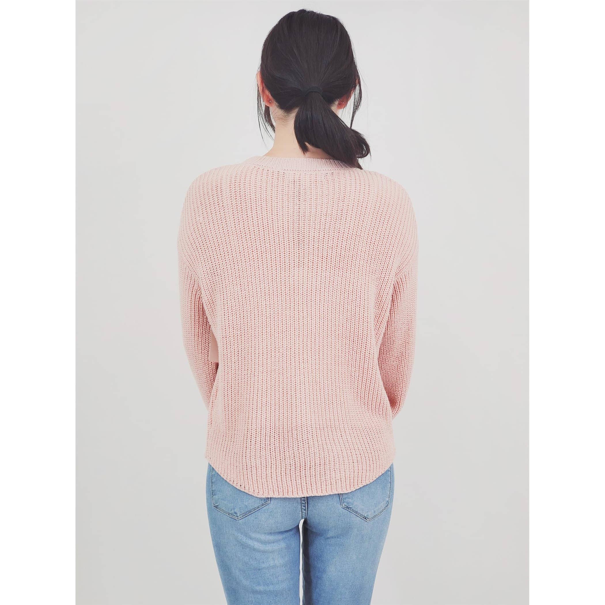 Mak – wholesale Pullovertröja - Dam – Puff Bell Sleeve Våffelstickad Pullover Tröja Topp MK36541