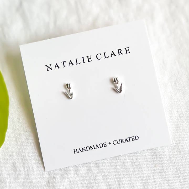 Natalie Clare Collections - Wholesale Stud/Post Earrings - Mini Silver Tulip Studs0