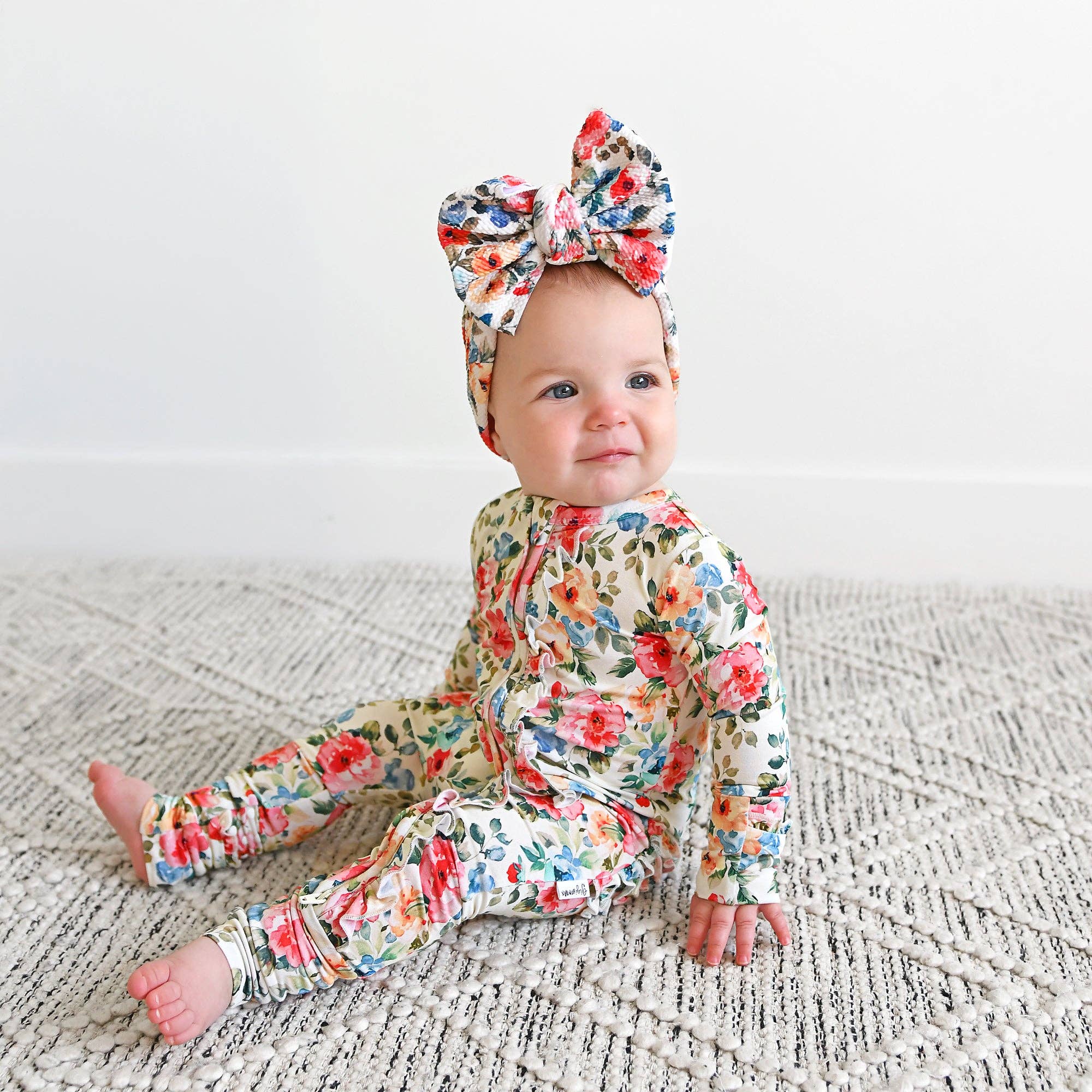 Gigi and Max - Wholesale Jumpsuit - Baby - Nayeli RUFFLE ZIP Bamboo One Piece Floral Baby Clothing6