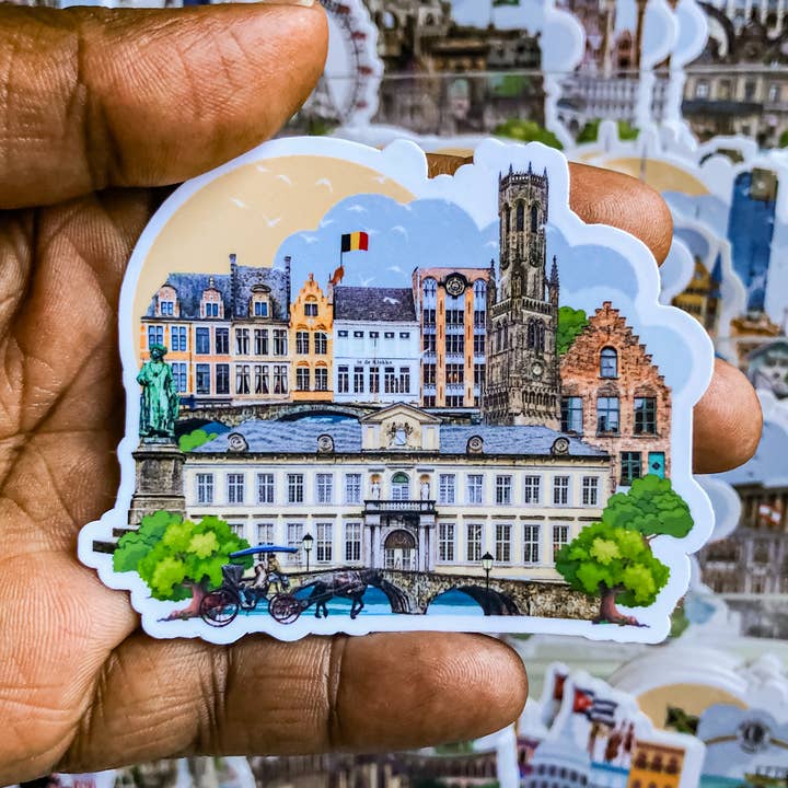 Bruges Belgium Travel Vinyl Decal & Souvenir Sticker for wholesale by simply blessed shy