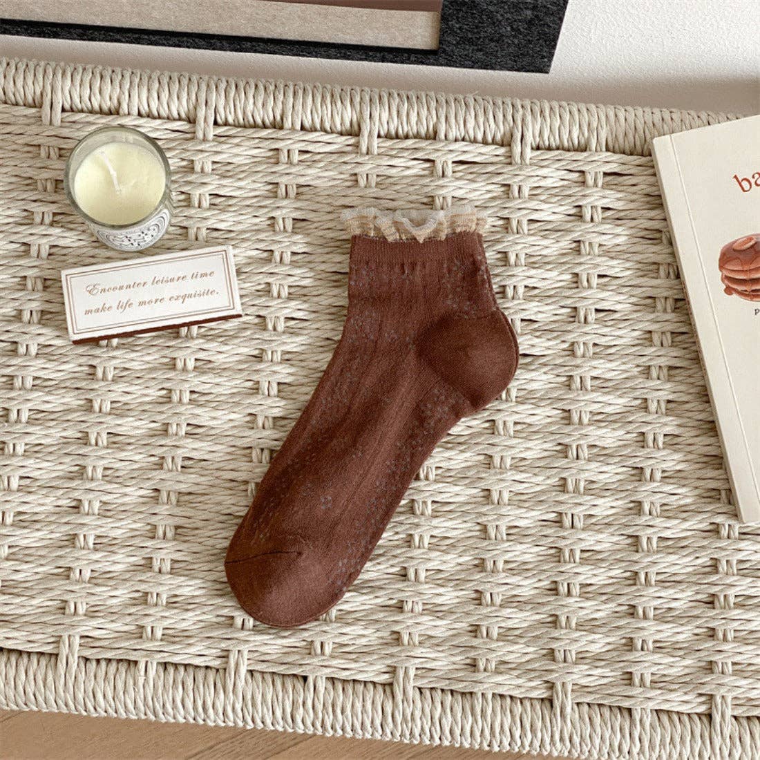 Funkyrel® Atzbranding Limited - Wholesale Socks - Women's - Rufia - Lace Trim Mesh Ankle Socks3