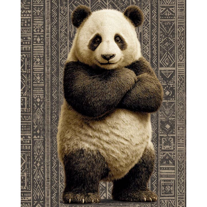 Mowbi - Wholesale Art Print - Nouveau Panda Bear - Zoo Animals - Biophilic Wildlife Art Print - 8"x10" Artwork for 11"x14" Frame8