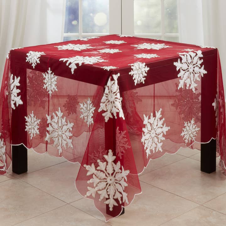 Beaded + Embroidered Snowflake Topper for wholesale by Saro Lifestyle