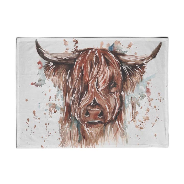 Highland Cow Teatowel for engroshandel hos Meg Hawkins Art
