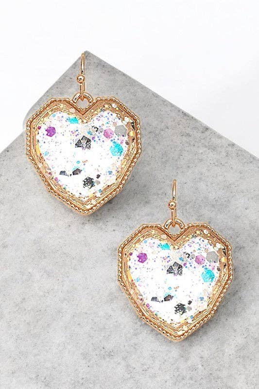 Andrea Bijoux - Vendita all'ingrosso Orecchini pendenti - Orecchino pendente con gemma a cuore incastonato sfaccettato0