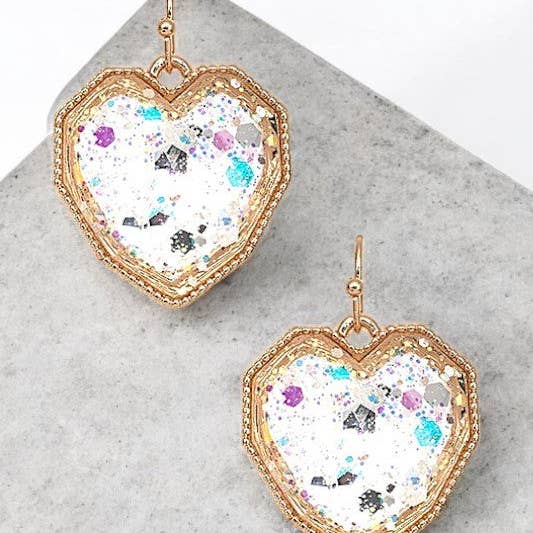 Andrea Bijoux - Vendita all'ingrosso Orecchini pendenti - Orecchino pendente con gemma a cuore incastonato sfaccettato