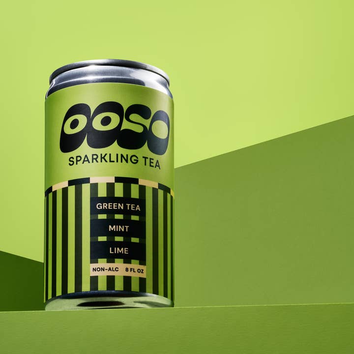 Green Tea Mint Lime Sparkling Tea | 8.4oz Can for wholesale by OOSO Sparkling Tea