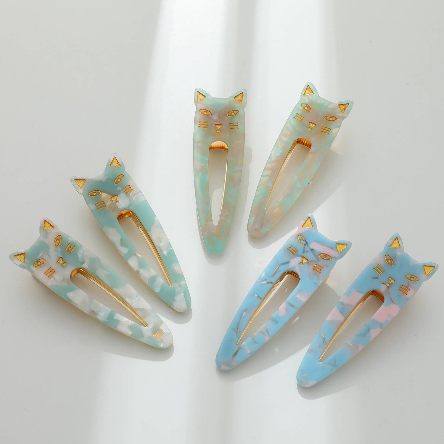 Adorro - Vente Pince à cheveux – femme - Elodie | Lot de 2 barrettes en forme de tête de chat pointue18