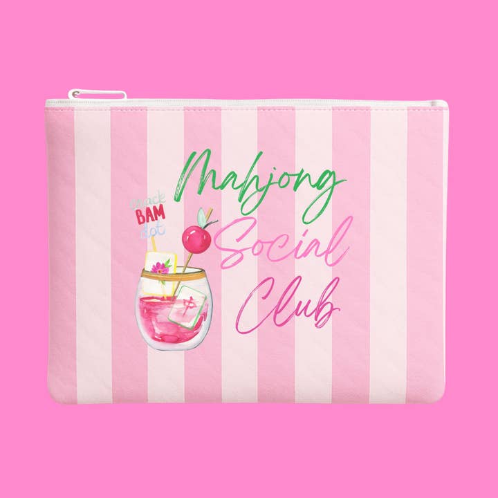 Aspen Lane - Wholesale Pouch - Women's - Mahjong Pouch | Mahjong Social Club Flat Zip Mahjong gift0