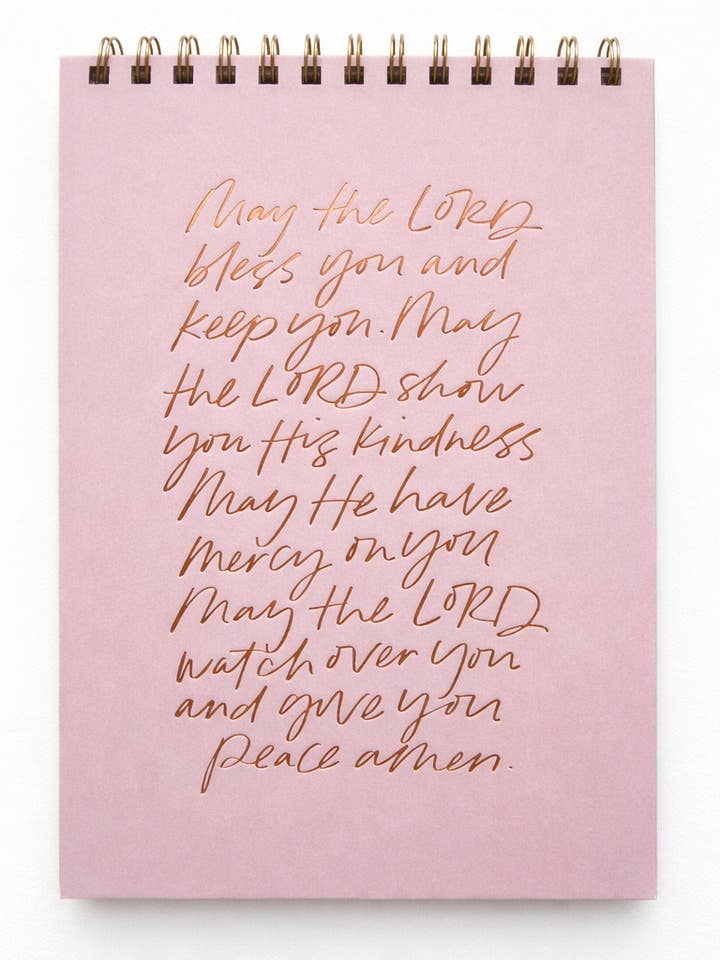 May The Lord Bless You Letterpress Notebook for wholesale by Margot + Co.
