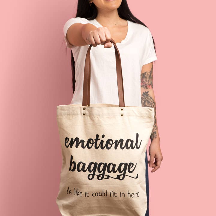 FUN CLUB - Wholesale Tote Bag - Women's - Emotional Baggage Tote Bag (grocery, unique, canvas, leather