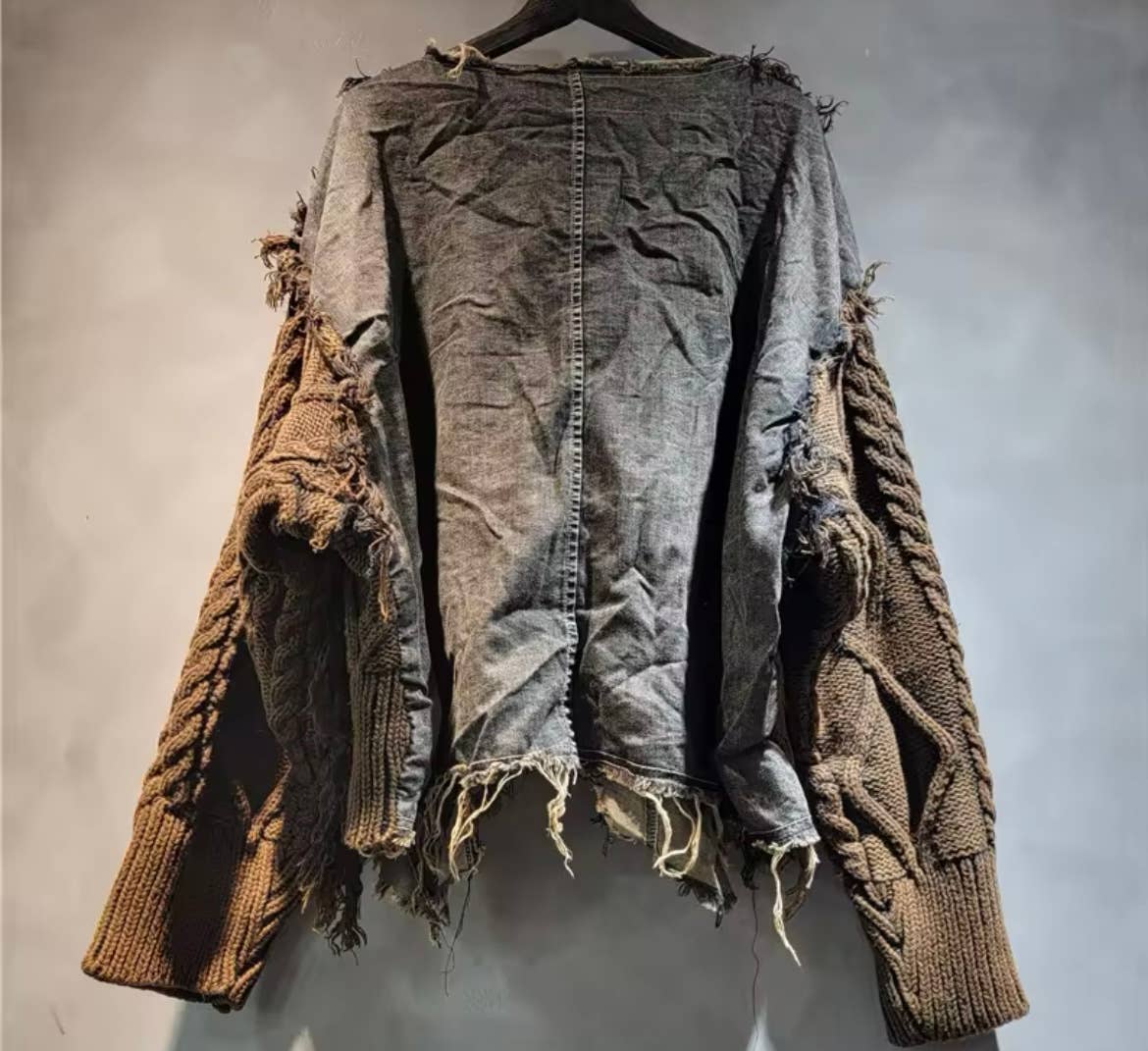 Luxe & Leather by Madonna & Co - Wholesale Shirt Jacket/Shacket - Women's - Textured Sweater with Denim Trim-Shacket2