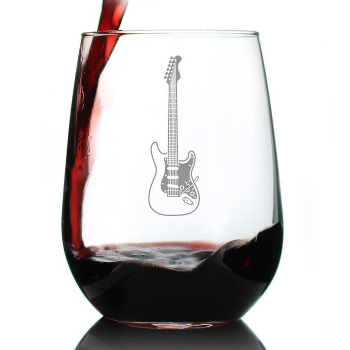 Electric Guitar Stemless Wine Glass - Musician Gifts for wholesale by bevvee