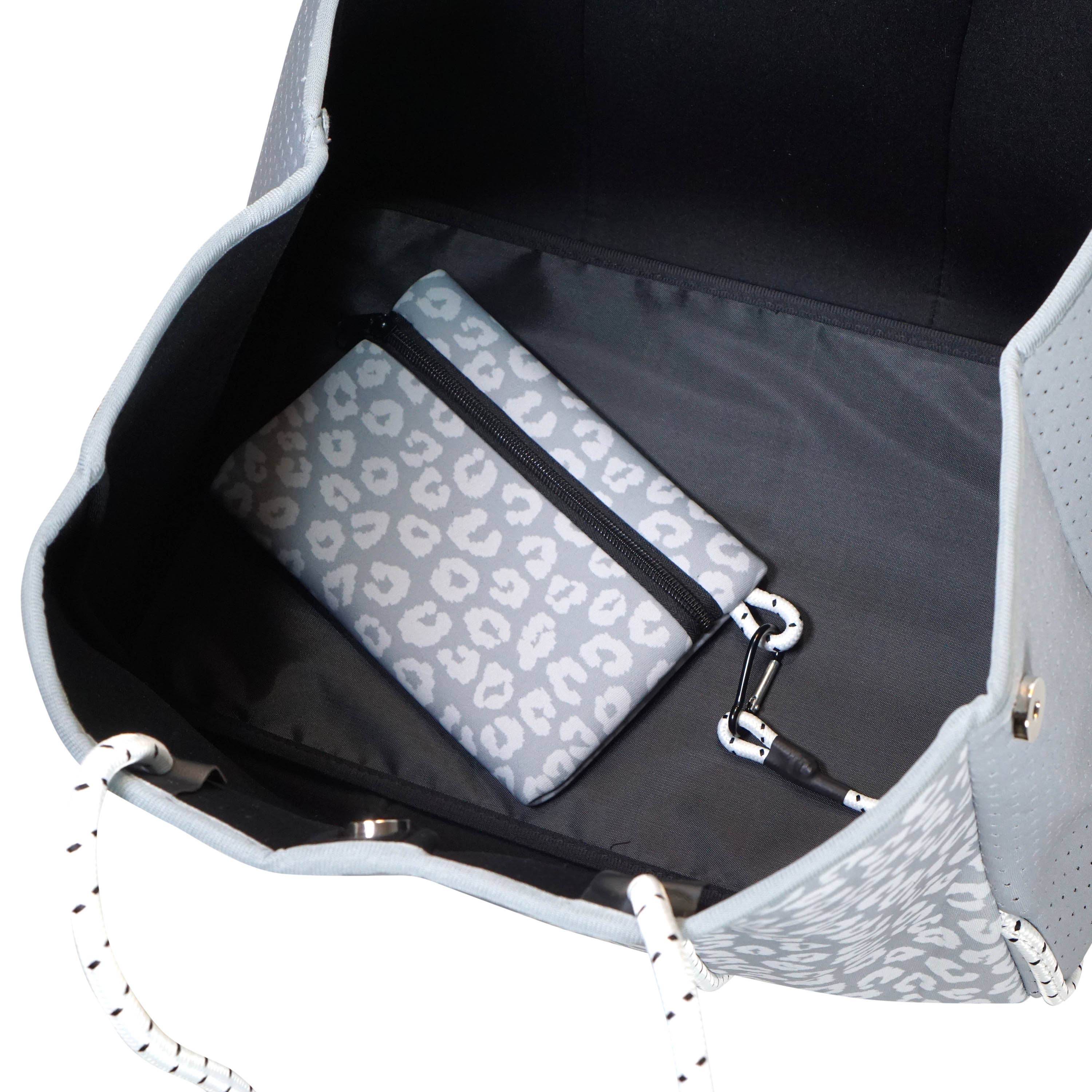 Calla Products - Wholesale Tote Bag - Women's - New! Preppy Neoprene Tote Bag Travel Beach with Zipper Pouch3