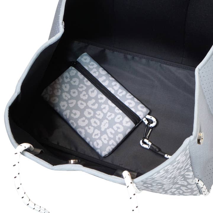 Calla Products - Wholesale Tote Bag - Women's - New! Preppy Neoprene Tote Bag Travel Beach with Zipper Pouch3