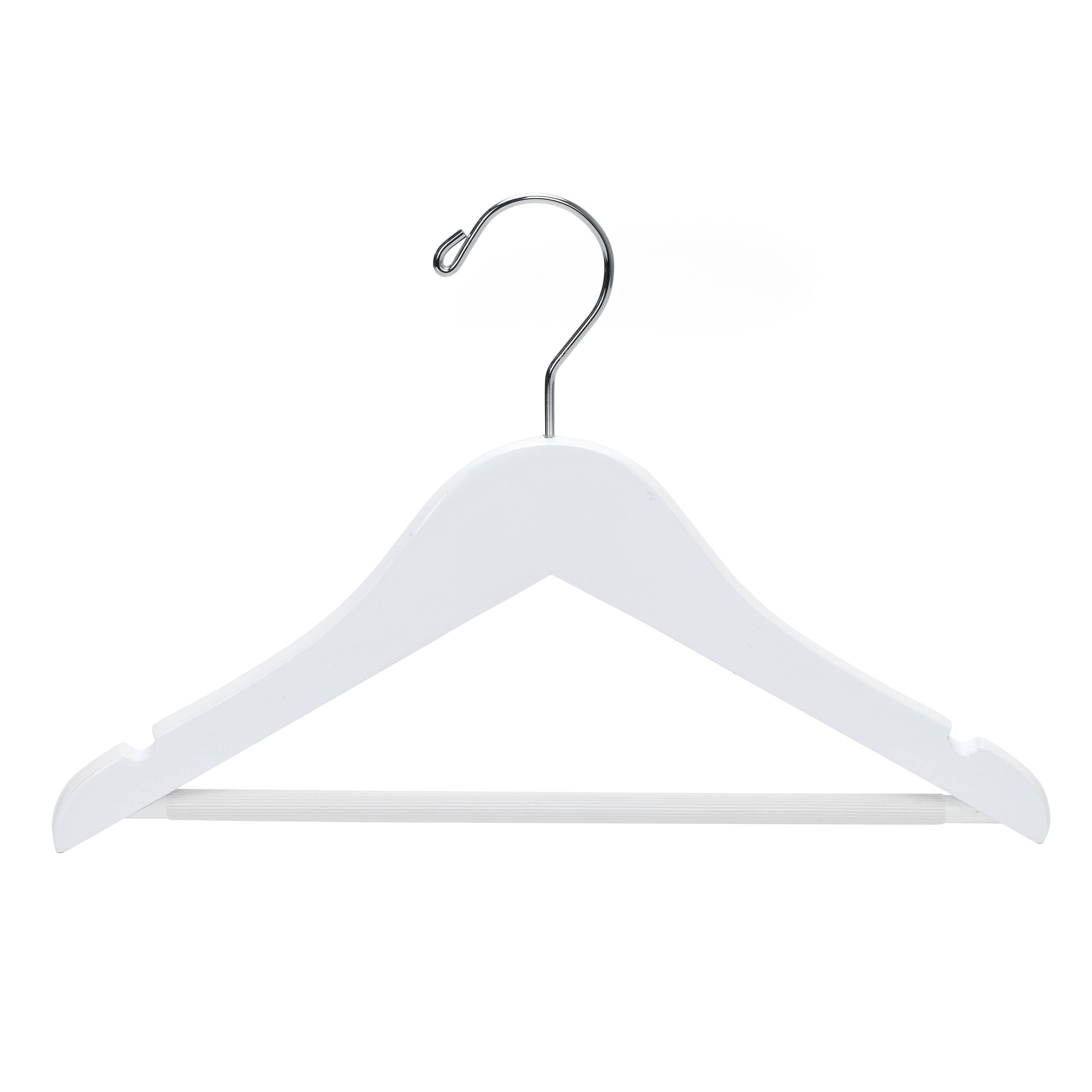 Quality Hangers - Venta al por mayor Percha para la ropa - Perchas de madera para niños de 30 cm con barra, 80 unidades blancas10