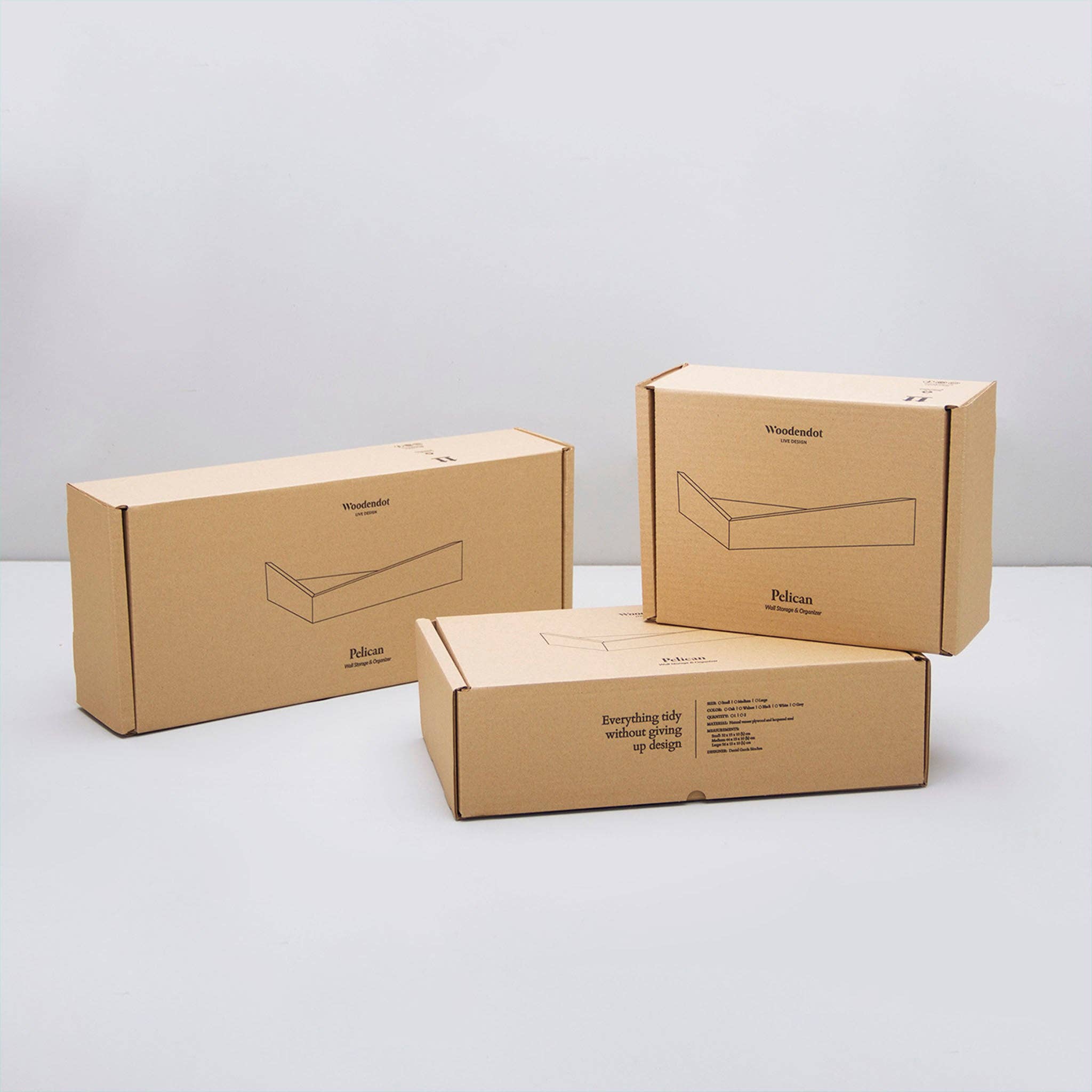 Woodendot - Venta al por mayor Estante de pared - Estantería de pared Pelican · Nogal pequeño5