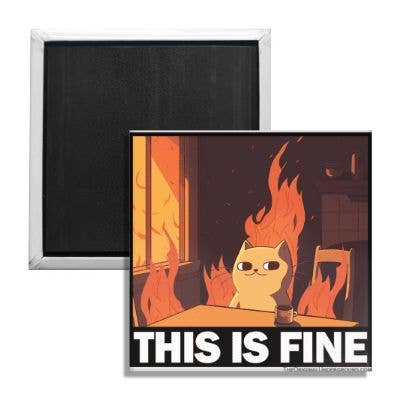 Shady Front - Wholesale Magnet - This Is Fine Cat Fridge Magnet
