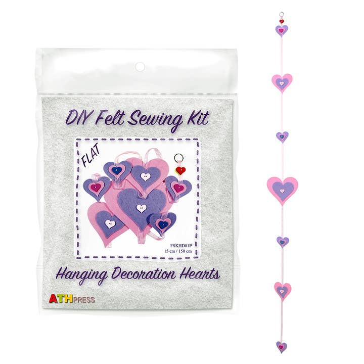 Doe-het-zelf Vilt Naaikit – Hangende Harten | Roze voor wholesale door ATHobby Do It Yourself