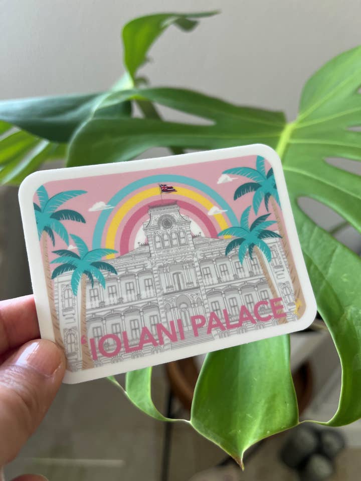 Autocollant du palais d'Oahu Iolani, série Hawaii Island pour la vente par Island Stickers & More / Yuriko J. Design