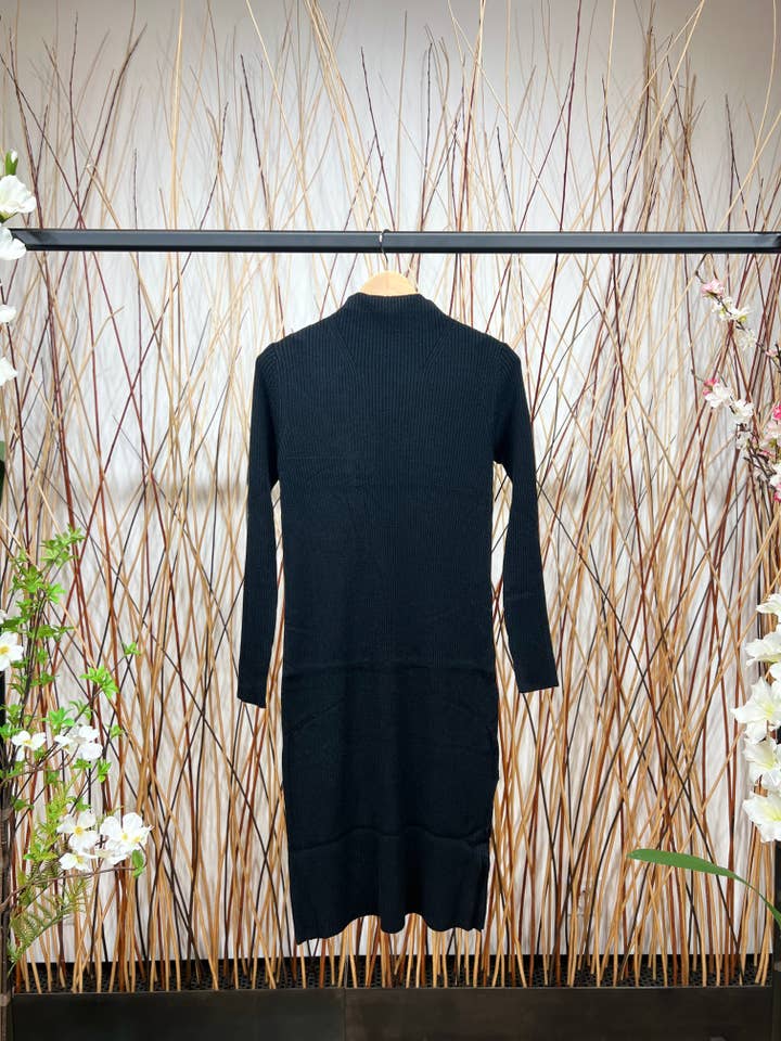 L'Emotion - Wholesale Pullover-trui - Dames - Pulloverjurk met rolkraag, gebreide strepen en reliëf6