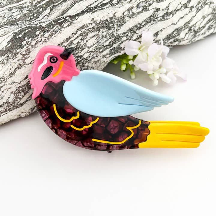 🐦 Fermaglio per Capelli a Forma di Uccello Fantasioso – Accessorio Giocoso in Acetato 🌿 per la vendita all'ingrosso da parte di mildstyles