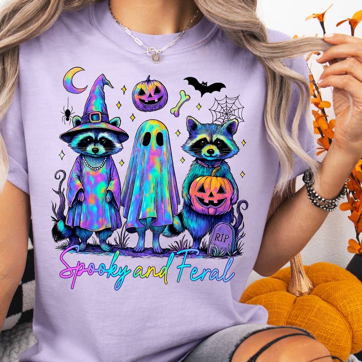 Comfort Colors® Spooky and Feral Shirt - Feral Halloween Tee for wholesale by The Shirt Company