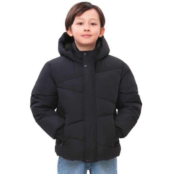 Rokka & Rolla - Wholesale Puffer Jacket - Kids - Boys' Grid Winter Coat Kids' Fleece Lined Jacket12
